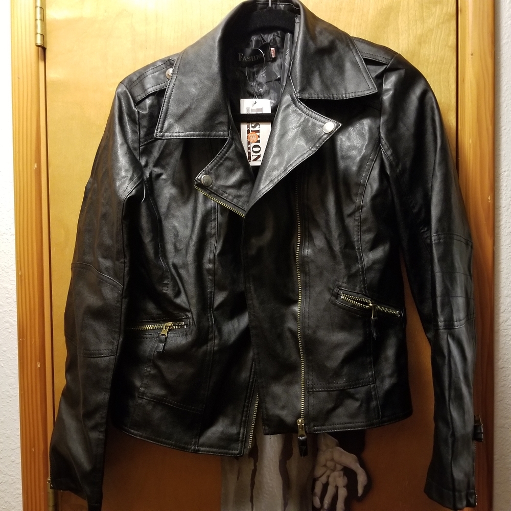 Faux Leather Moto Jacket